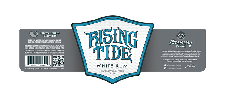 Rising Tide White Rum Label Small